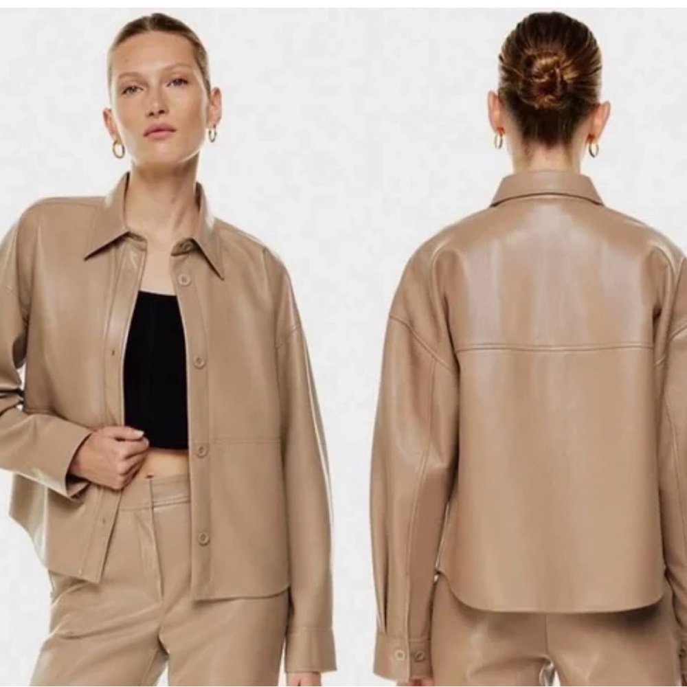 NWT Aritzia Babaton Pelli vegan faux leather jacket/shirt- XS